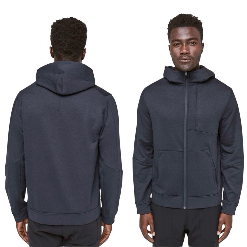 Lululemon City Sweat Zip Hoodie Thermo Heathered Nautical Navy Blue Size Large